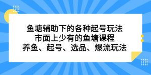 鱼塘 辅助下的各种起号玩法，市面上少有的鱼塘课程 养鱼 起号 选品 爆流…-锦程资源站