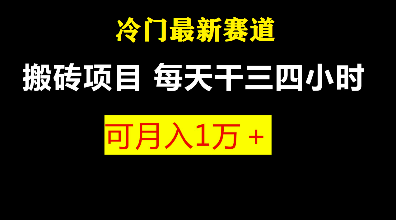 最新冷门游戏搬砖项目，小白零基础也可以月入过万（附教程+软件）-锦程资源站