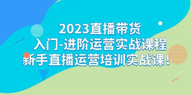 直播带货入门-进阶运营实战课程：新手直播运营培训实战课！-锦程资源站