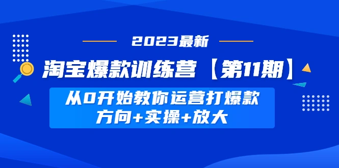 淘宝爆款训练营，从0开始教你运营打爆款，方向+实操+放大-锦程资源站