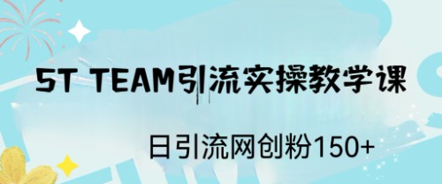 ST TEAM引流实操课，日引流网创粉100+-锦程资源站