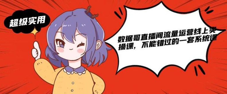 数据哥直播间流量运营线上实操课，不能错过的一套系统课-锦程资源站
