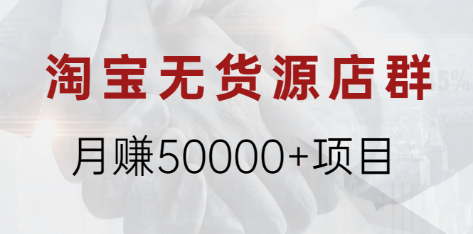淘宝无货源店群月赚50000+项目，选品，上架，引流 详细操作教程！-锦程资源站