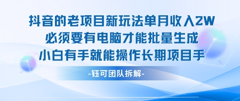 老项目新玩法单月收入2W小白有手就能操作长期项目-锦程资源站