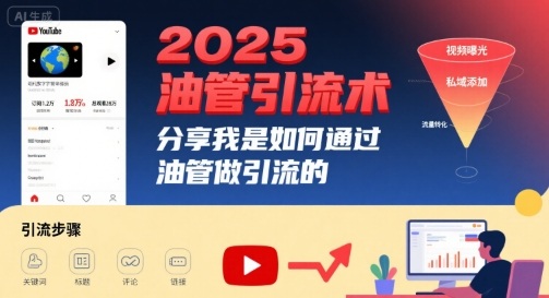 2025油管引流术，分享我是如何通过油管做引流的-锦程资源站