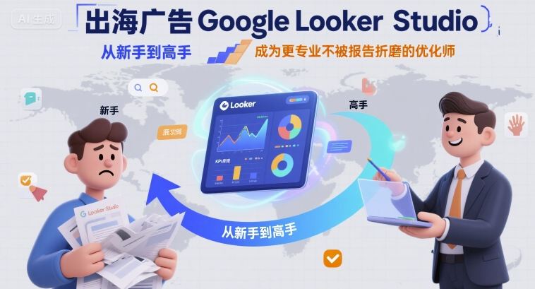 出海广告Google Looker Studio从新手到高手，成为更专业不被报告折磨的优化师-锦程资源站