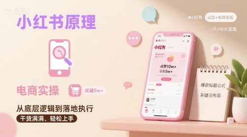 小红书原理以及详细实操流程，小红书电商教程-锦程资源站