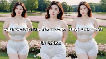 微胖女孩舞蹈AI视频制作提示词（含绘图词、视频词） 跳舞+视频教程-锦程资源站