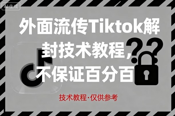 外面流传Tiktok解封技术教程，不保证百分百，具体自测-锦程资源站