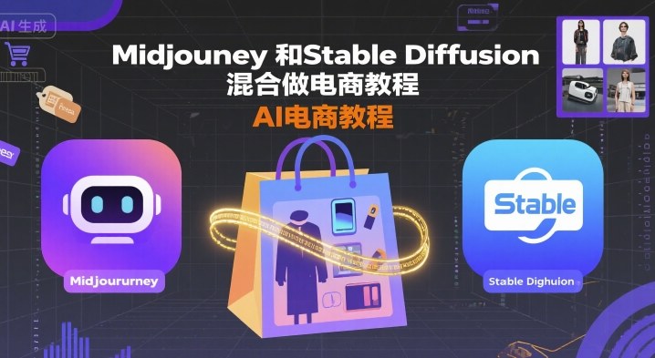 Midjourney和Stable Diffusion混合做电商教程-ai电商教程-锦程资源站