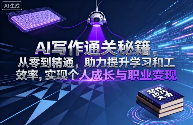 AI写作通关秘籍，从零到精通，助力提升学习和工作效率，实现个人成长与职业变现-锦程资源站
