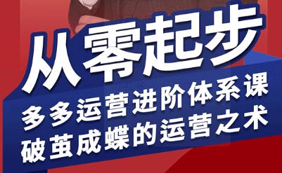 拼多多运营进阶系统课，从零起步，多多运营进阶体系课，破茧成蝶的运营之术（更新9月）-锦程资源站