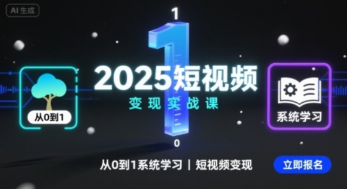 2025短视频变现实战课，从0到1系统学习短视频变现-锦程资源站