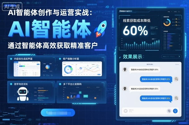 AI智能体创作与运营实战，实体门店通过智能体高效获取精准客户-锦程资源站