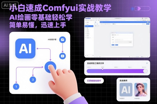小白速成Comfyui实战教学，AI绘画零基础轻松学，简单易懂，迅速上手-锦程资源站