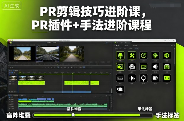 PR剪辑技巧进阶课,PR插件+手法进阶课程-锦程资源站
