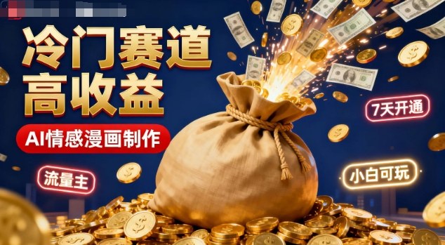 公众号冷门赛道，用AI做情感漫画，7天开通流量主，操作简单，小白可玩-锦程资源站