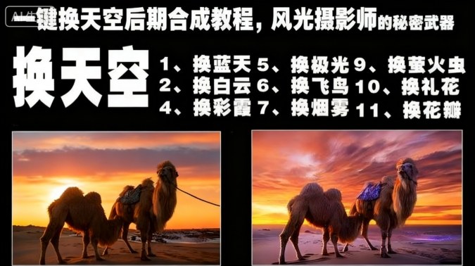 一键换天空后期合成教程，风光摄影师的秘密武器-锦程资源站