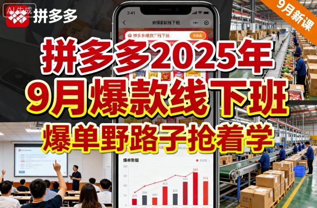 拼多多2025年9月爆款线下班，爆单野路子抢着学-锦程资源站