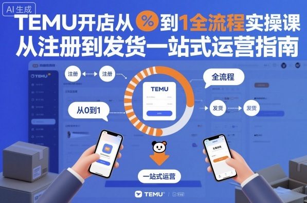 TEMU开店从0到1全流程实操课，从注册到发货一站式运营指南-锦程资源站