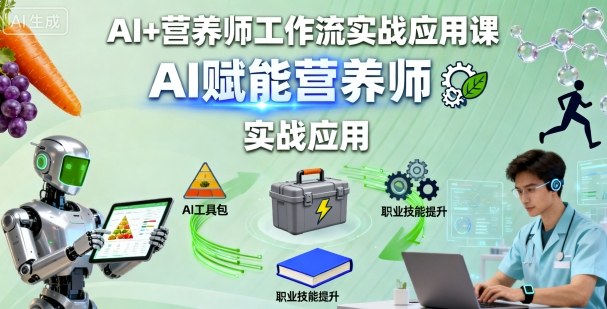 AI+营养师工作流实战应用课,AI赋能营养师-锦程资源站
