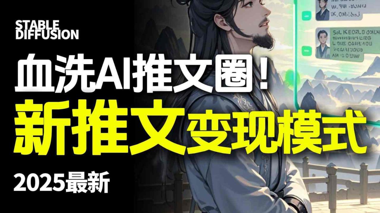 最新AI动态电影漫画小说推文，全流程实操教学，小白也能月入1W+-锦程资源站