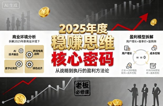 2025年度稳賺思维老板创业营，拆解2025年新商业环境下，企业实现持续盈利的核心密码-锦程资源站
