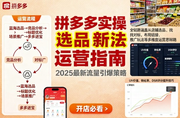 王校长9月12拼多多实操新玩法，全链路涵盖从店铺选品、找对标，布局链接，推广玩法等多维度运营思路-锦程资源站