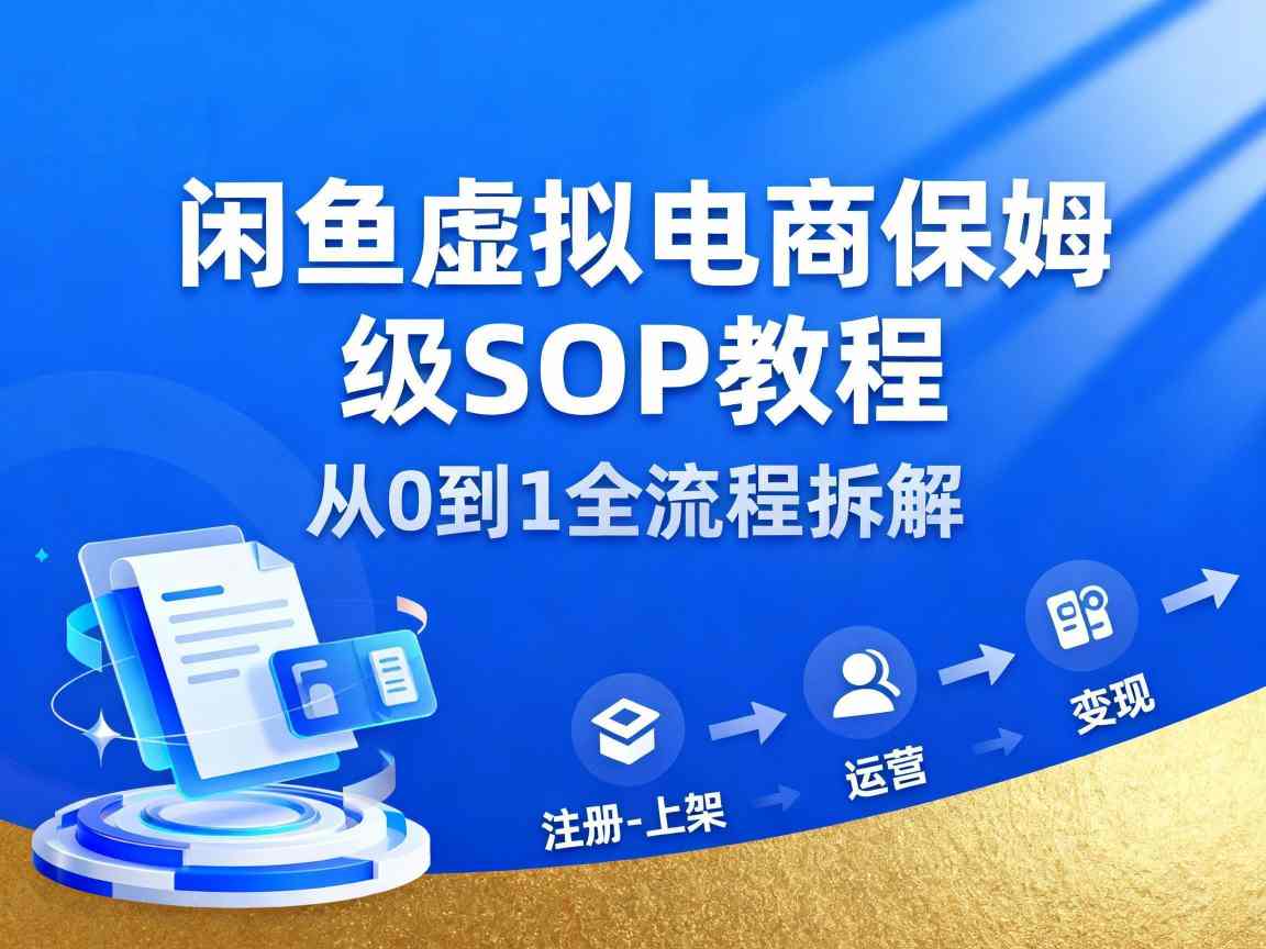闲鱼虚拟电商，月入轻松过1W，保姆级SOP教程-锦程资源站