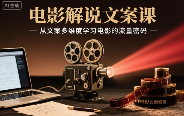 电影解说文案课，从文案多维度学习电影的流量密码-锦程资源站