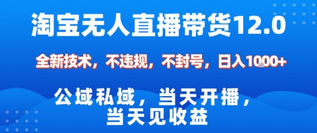 淘宝无人直播12.0，公域私域技术，不封号，不违规布局双十一流量风口，日入1k（独家技术）【揭秘】-锦程资源站