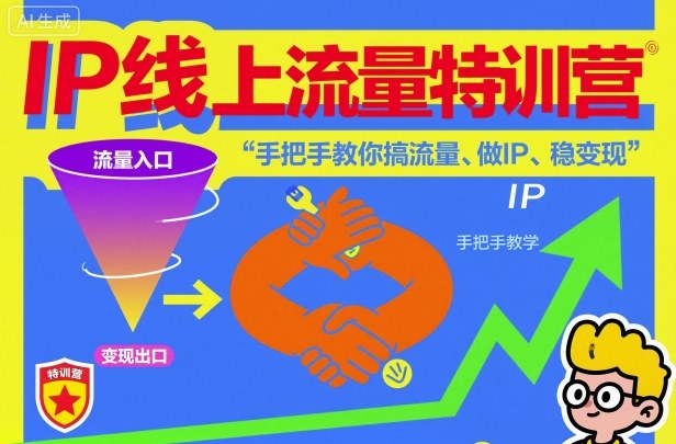 IP线上流量特训营，手把手教你搞流量、做IP、稳变现-锦程资源站