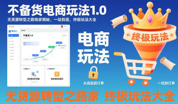 不备货电商玩法1.0，​无货源转型之路独家揭秘，一站到底，终极玩法大全-锦程资源站