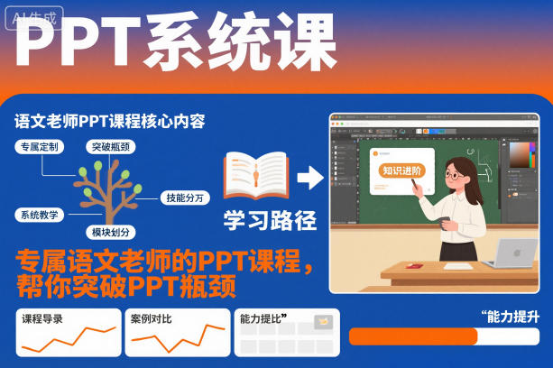 PPT系统课，专属语文老师的PPT课程，帮你突破PPT瓶颈-锦程资源站