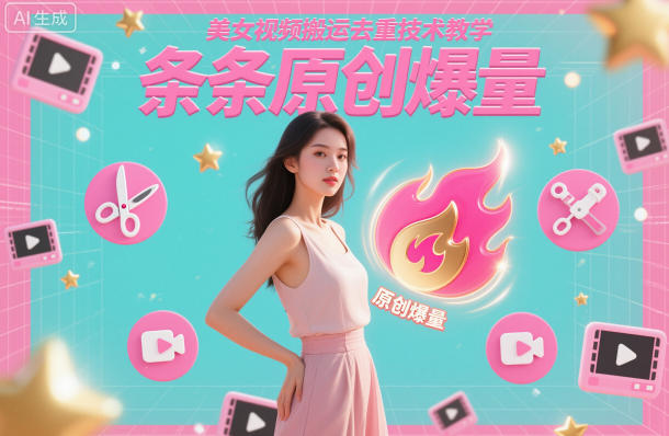 美女视频搬运去重技术教学，条条原创爆量-锦程资源站