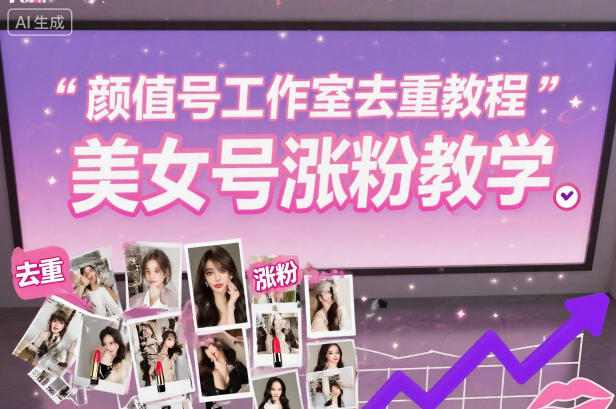 颜值号工作室去重教程,美女号涨粉教学-锦程资源站