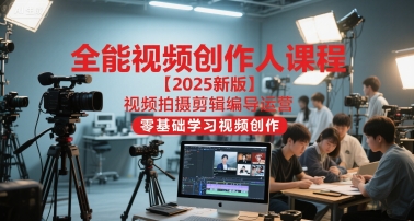 全能视频创作人课程【2025新版】视频拍摄剪辑编导运营,零基础学习视频创作(更新)-锦程资源站