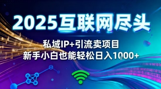 2025网创尽头王炸项目！私域IP+精准引流，新手小白在家躺賺日入1k，零经验也能上手【揭秘】-锦程资源站