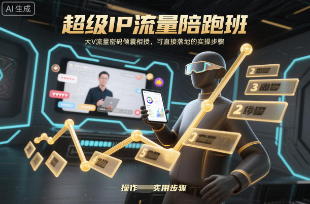 超级IP流量陪跑班，大V流量密码倾囊相授，可直接落地的实操步骤-锦程资源站