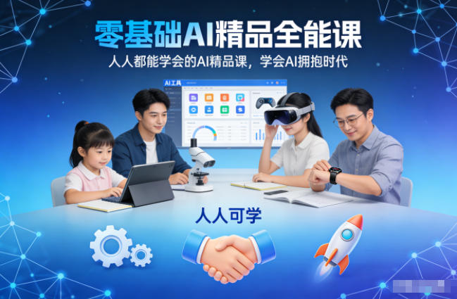 零基础AI精品全能课，人人都能学会的AI精品课，学会AI拥抱时代-锦程资源站