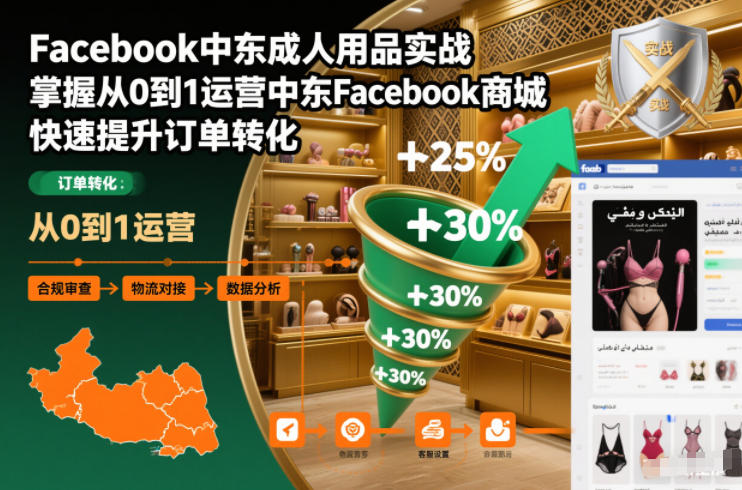Facebook中东成人用品实战，掌握从0到1运营中东Facebook商城，快速提升订单转化-锦程资源站