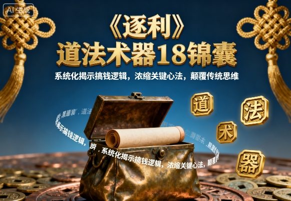 《逐利》道法术器18锦囊，系统化揭示搞钱逻辑，浓缩关键心法，颠覆传统思维（更新）-锦程资源站