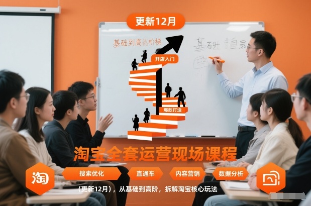 淘宝全套运营现场课程（更新12月），从基础到高阶，拆解淘宝核心玩法-锦程资源站