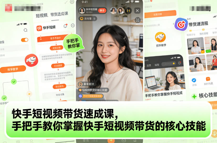 快手短视频带货速成课，手把手教你掌握快手短视频带货的核心技能-锦程资源站
