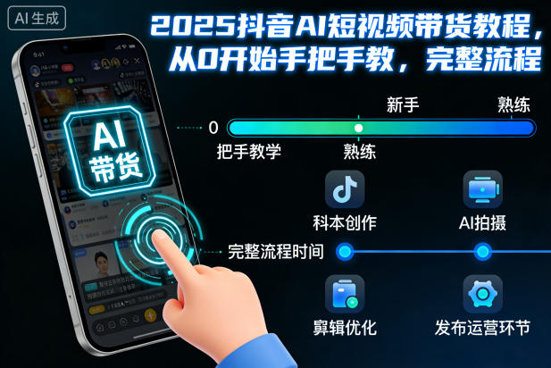 2025抖音AI短视频带货教程，从0开始手把手教，完整流程-锦程资源站