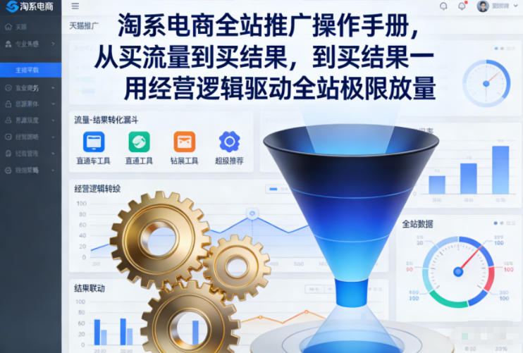 淘系电商全站推广操作手册，从买流量到买结果一用经营逻辑驱动全站极限放量-锦程资源站