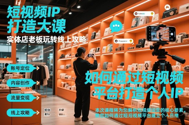 短视频ip打造大课，实体店老板玩转线上攻略-锦程资源站