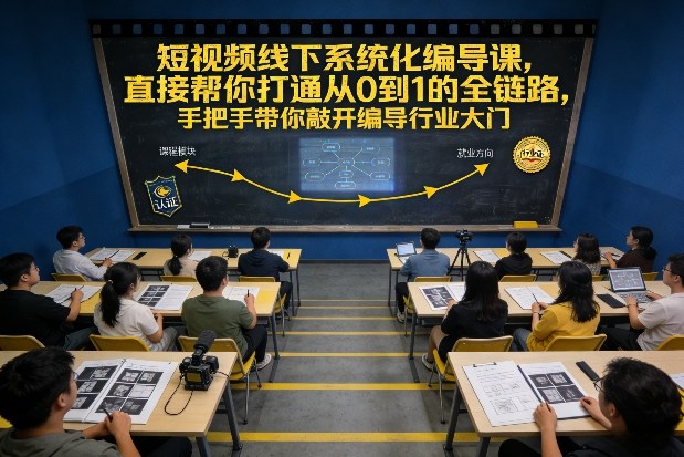 短视频线下系统化编导课，直接帮你打通从0到1的全链路，手把手带你敲开编导行业大门-锦程资源站