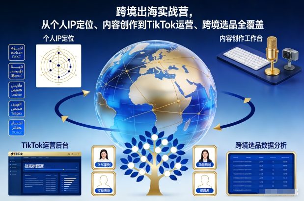 跨境出海实战营，从个人IP定位、内容创作到TikTok运营、跨境选品全覆盖-锦程资源站