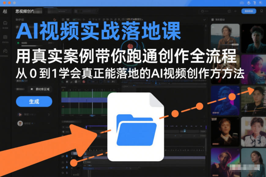 AI视频实战落地课，用真实案例带你跑通创作全流程，从0到1学会真正能落地的AI视频创作方法-锦程资源站